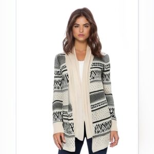 Maurices Black and White Fairisle Scarf Cardigan